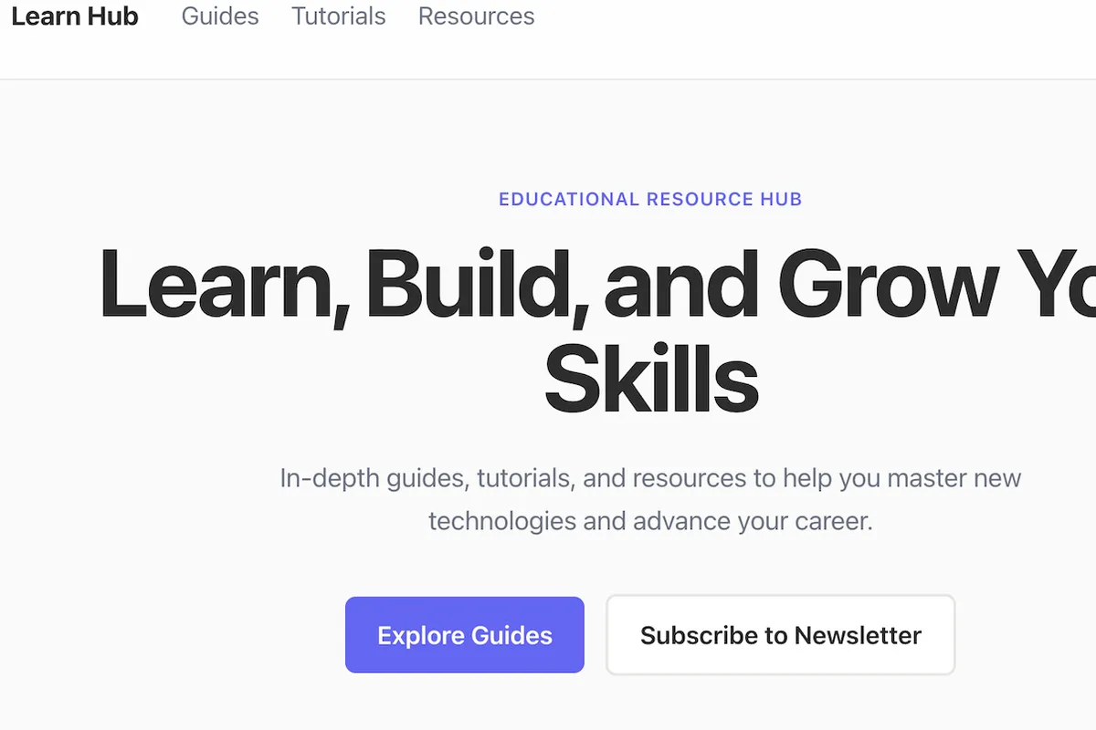 Learn Hub website project preview